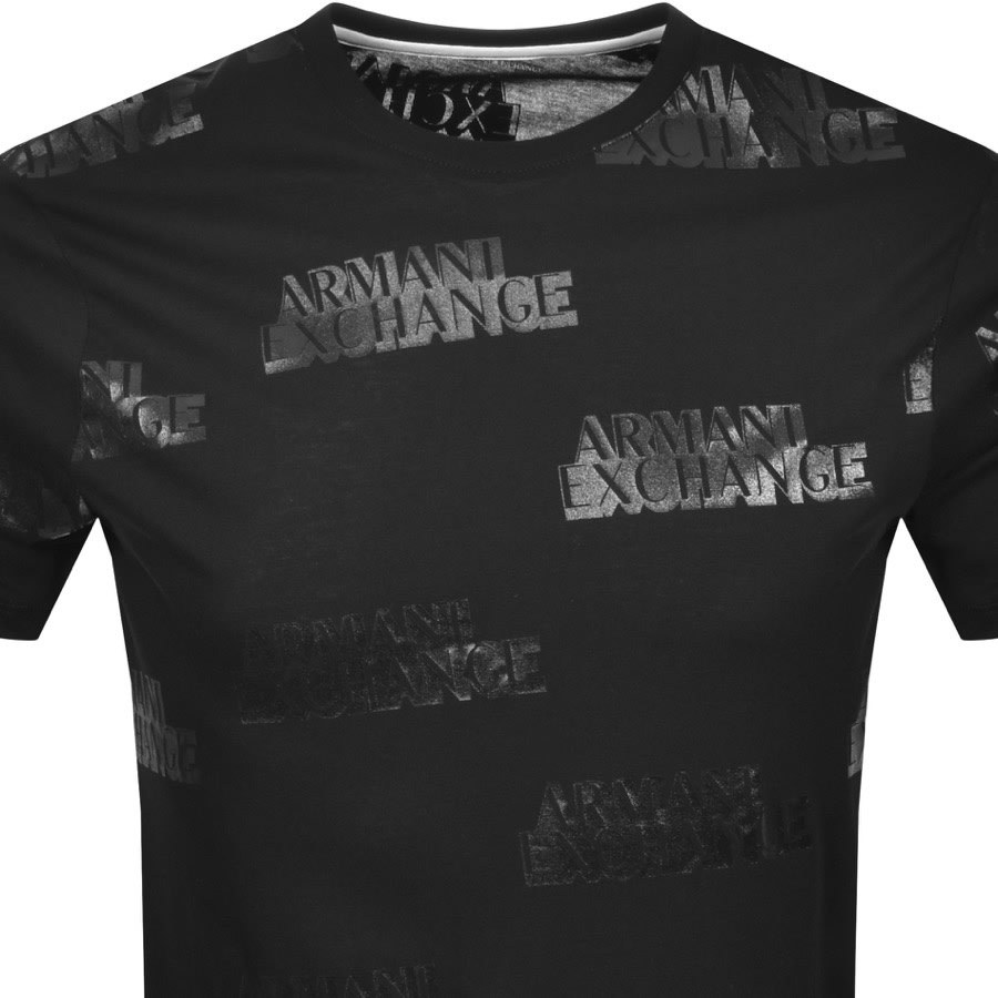 Alternative Image for ProductArmani Exchange Crew Neck Logo T Shirt Black2